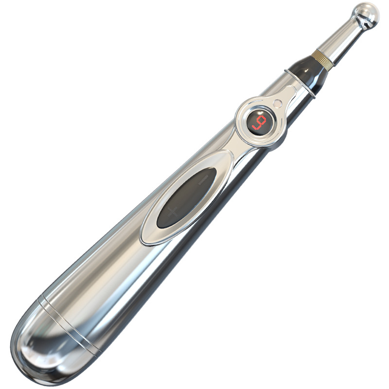 Jiuai Electric Massage Vibrator Pen with Wireless Remote, Variable Frequency, Metal Finish - Image 2