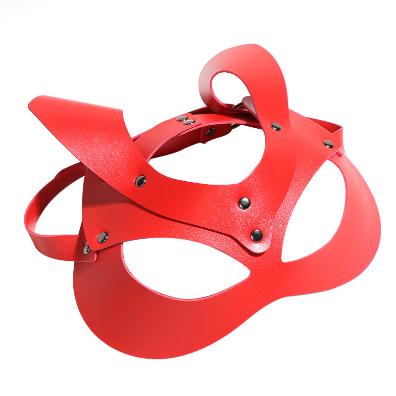 SM Ghost Face Eye Mask in Black Leather for Adult Couples - Image 2