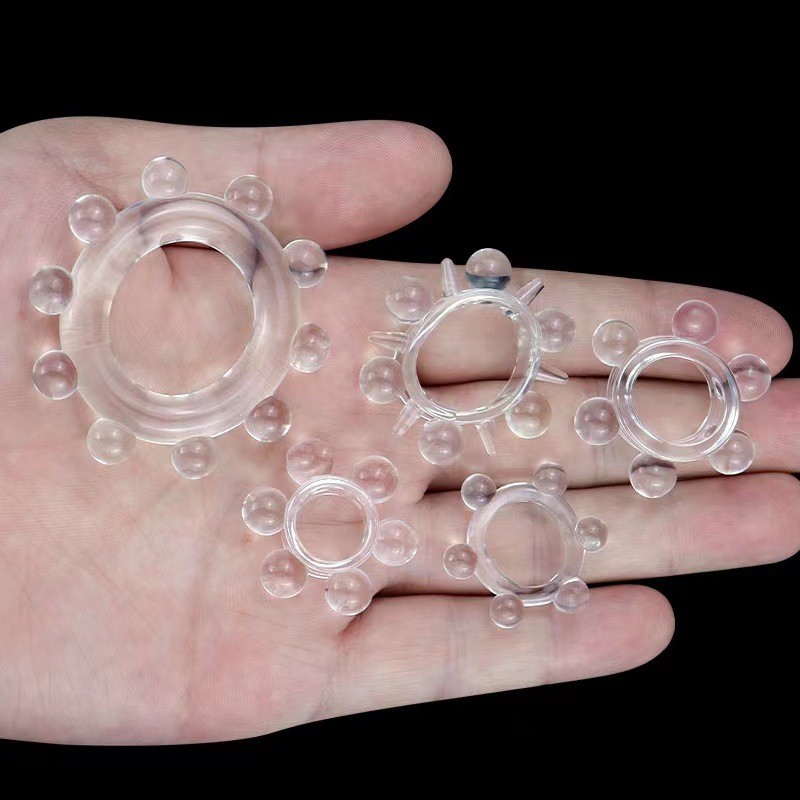 Locking Delay Ring with Bead Chain, TPE Cock Ring for Men - Image 5