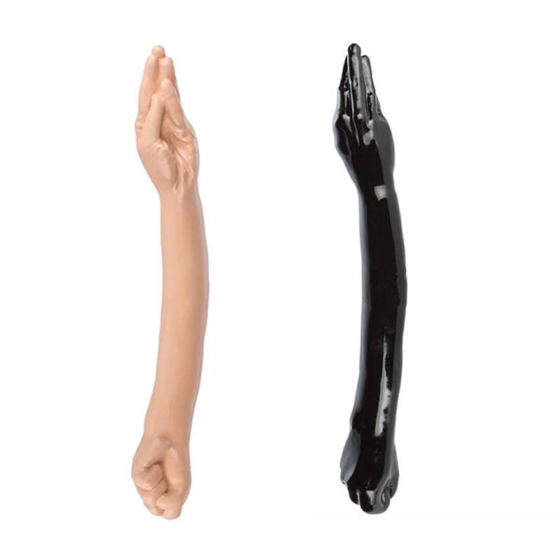Double-Headed Fist-Shaped Dildo, Extra-Long Anal Plug, Black PVC, Ultra-Realistic Texture - Image 5