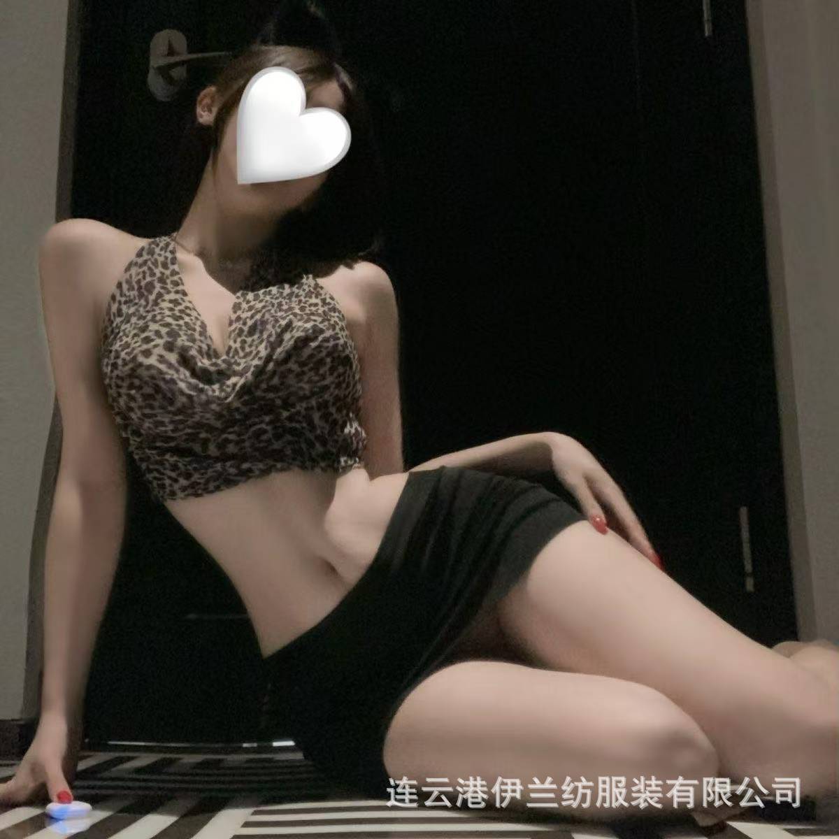 Secretary's Temptation Leopard Print Lingerie Set with Open-Bust Top and Hip Suit - Image 2