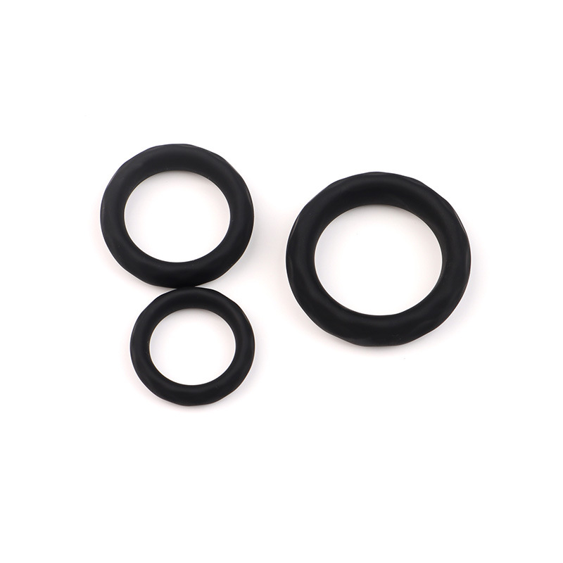 Men's Silicone Triple-Ring Set, Non-Vibrating Cock Ring, Stretchy Slip-on Design - Image 5