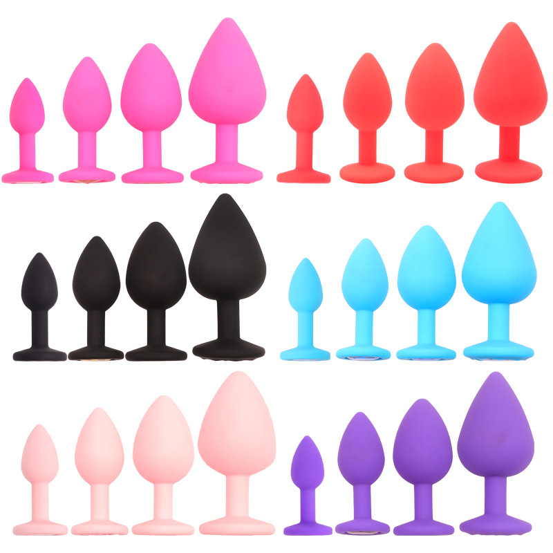 Silicone Anal Plug with Diamond Detail, Pink, Small Size, Velvet Pouch Included - Image 3