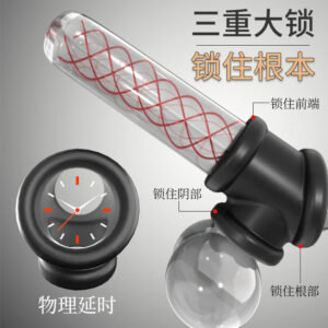 Square Lock Ring for Men, Three-Ring TPE Delay Ring, Black Slip-on Cock Ring