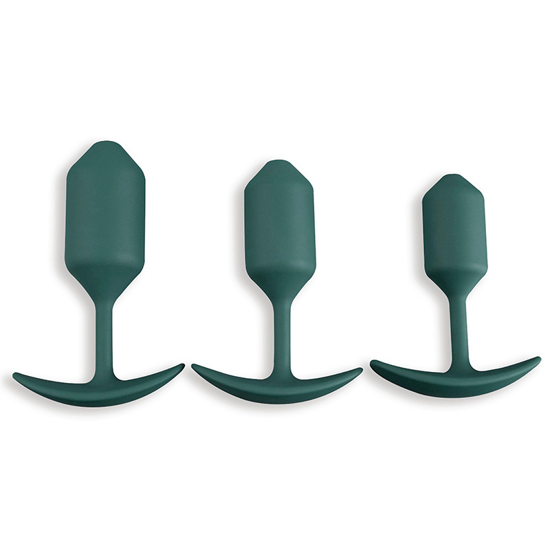 Steel Ball Gravity Anal Plug, Silicone Green Large Size, Front and Back Chamber Training Toy - Image 5