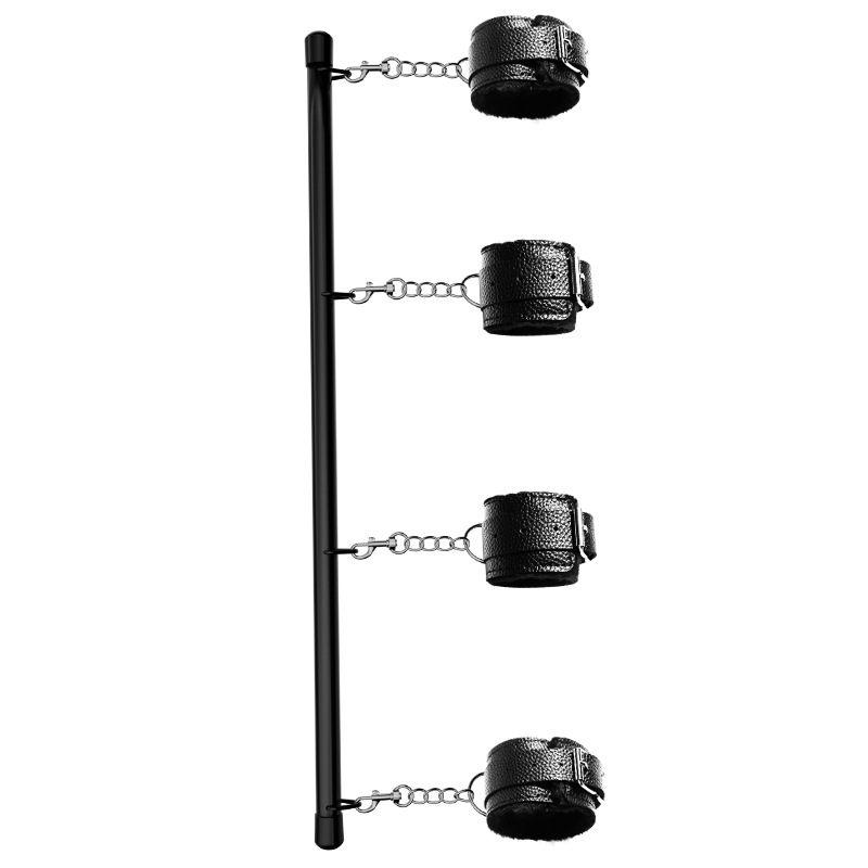 Jiuai SM Couple's Handcuffs & Training Kit, Iron & Leather Restraint Set, Black - Image 5