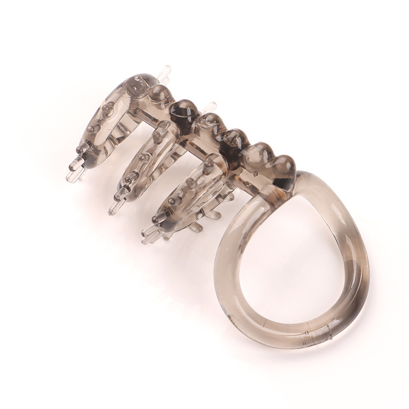 Keel Ring Granule Sleeve Textured Manual Male Stroker Ring, Black - Image 5
