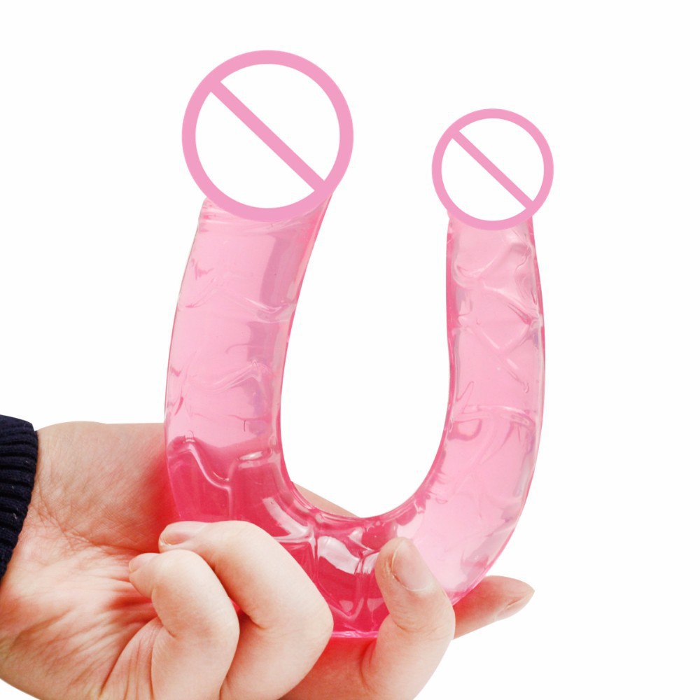 ORISSI Double-headed Dildo 13 cm Silicone-TPR Manual Female Masturbator, Pink - Image 4