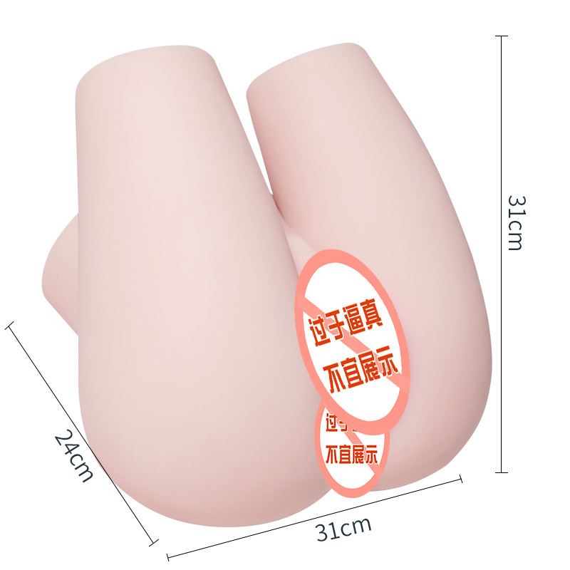 Male Masturbator Half-Body Doll TPE Dual-Channel Manual Flesh Tone - Image 5