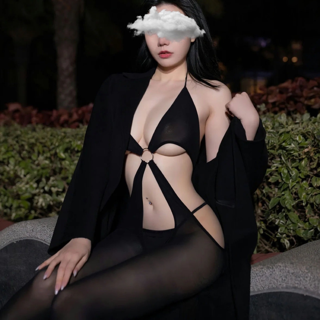 Temptation One-piece Fishnet Bodystocking with Open Crotch, Sheer Neck Detail, Women's Uniform-style Lingerie - Image 4