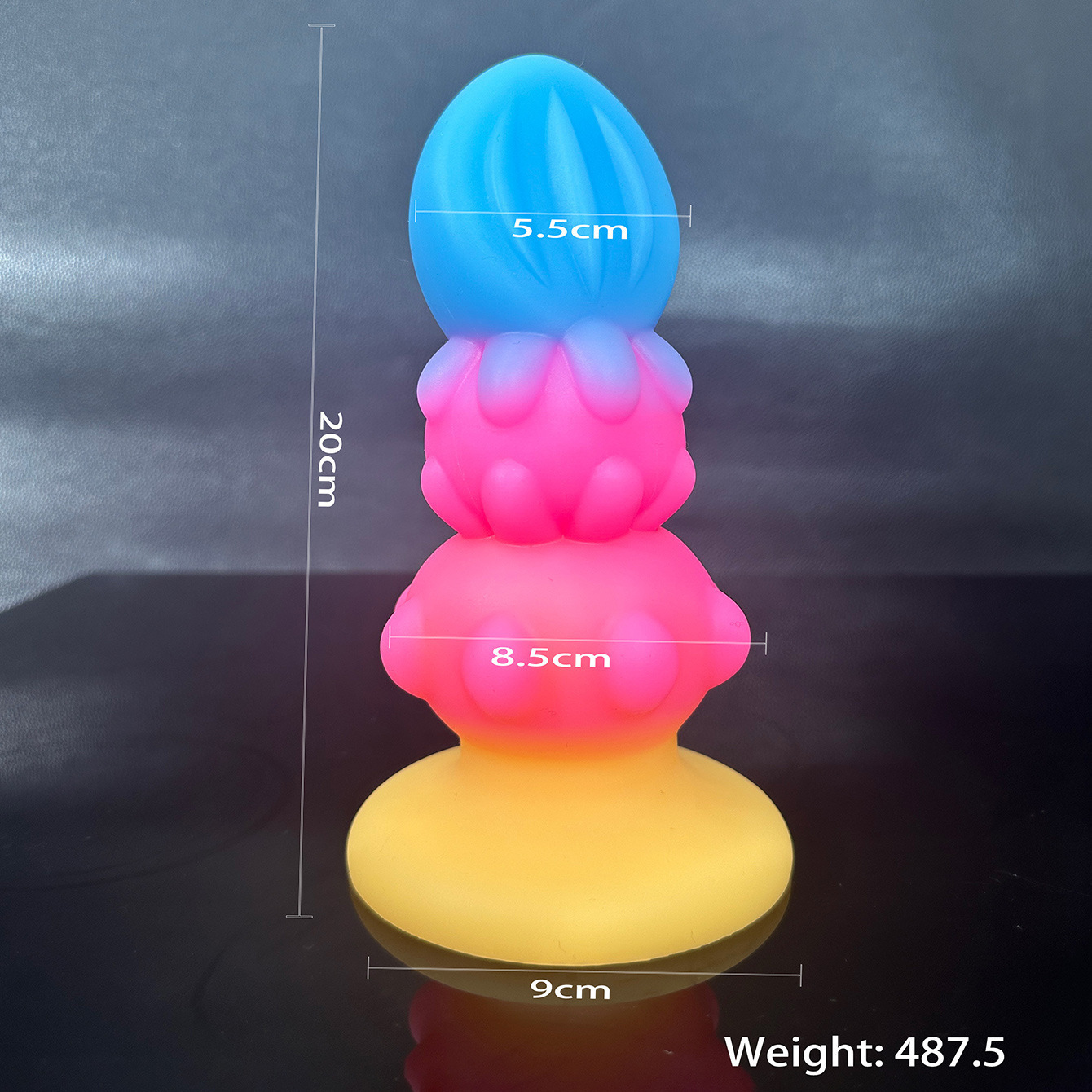Silicone Anal Plug, Adult Anal Toy for Different Genders, Multi-Color, Large Gourd Flower Style - Image 3