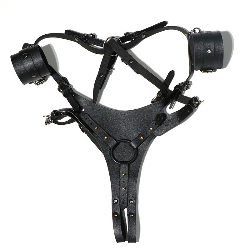 Jiuai SM Wearable Restraint Pants Set with Leather and Metal Cuffs - Image 4