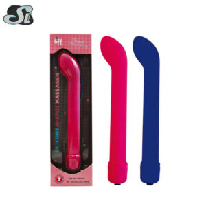 Mini AV Stick Vibrator, Curved Tip, ABS and Silicone, Pink or Blue