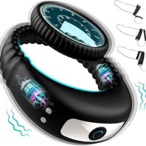 Dual-Vibration Rechargeable Silicone Cock Ring with Locking Double-Band Design