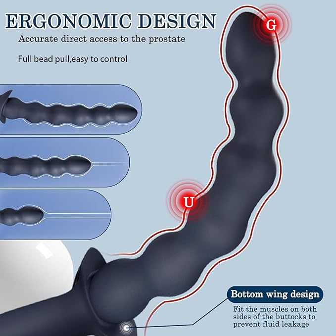 Vibrating Anal Beads with Multi-Frequency Modes, Silicone Beaded Plug, Adult Anal Expander Toy - Image 4