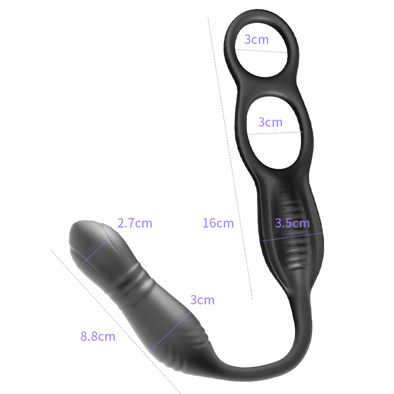 Double-Ring Remote-Control Anal Plug with Prostate Stimulation, Silicone - Image 3