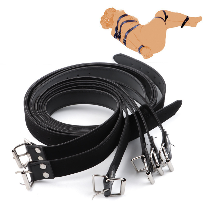 Leather Restraint Strap Set, 7-Piece Bondage Kit with Split-Leg Straps - Image 3