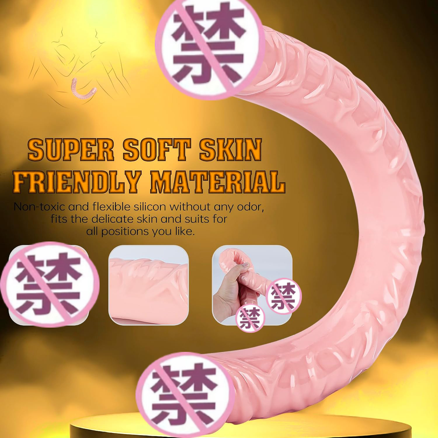 Double-Headed Dragon Dual-Ended Dildo, Flexible TPE, Colorful Finish - Image 2