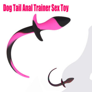 Silicone Dog-Tail Anal Plug Beads, 37 g Rose Red Flirting Prop