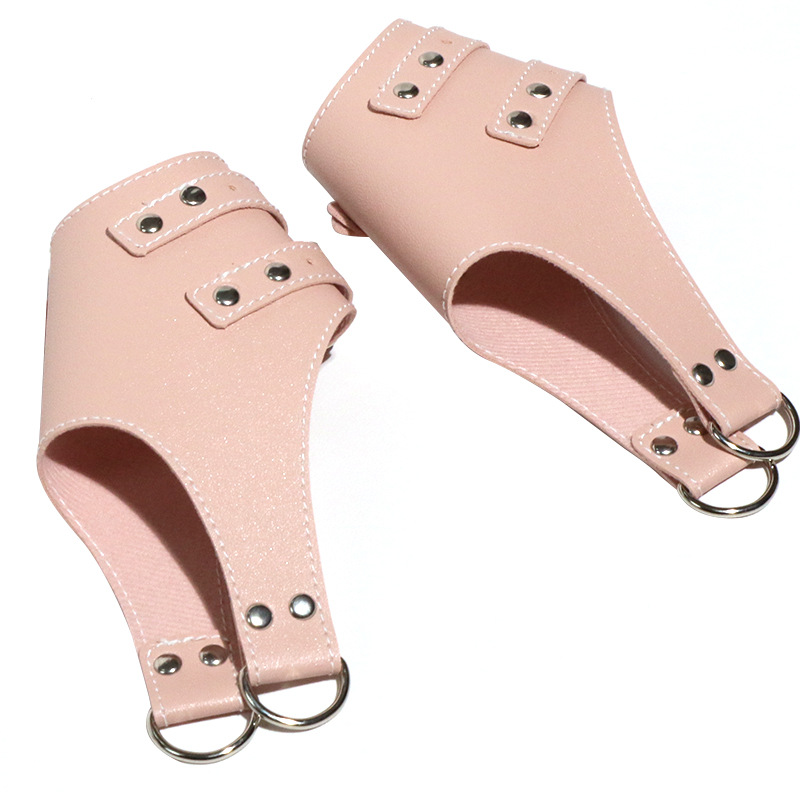 Jiuai Adult Bed Restraint Straps with Metal Handcuffs, Red Bondage Set - Image 3