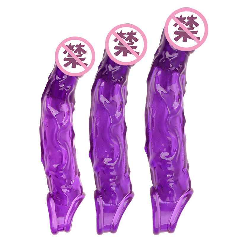 Textured TPE Penis Sleeve with Spikes, Curved Realistic Extender for Ejaculation Control - Image 4