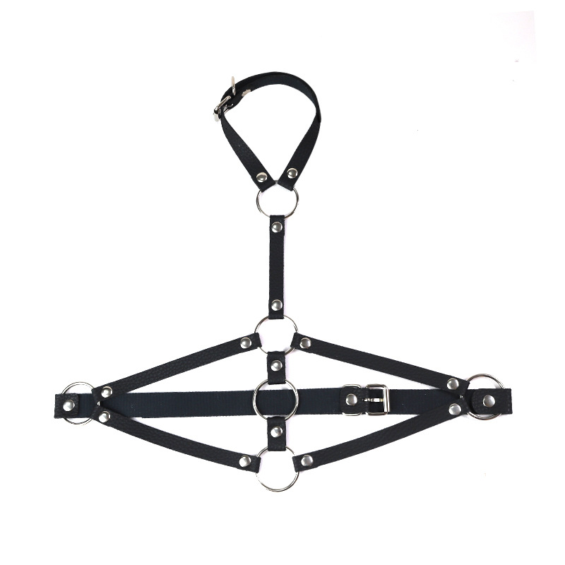 Breast Bondage Kit with Clips and Cuffs in Leather and Spandex - Image 5
