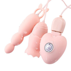 Pink Anal Plug Vibrator with Button Control, USB Rechargeable, Silicone and ABS