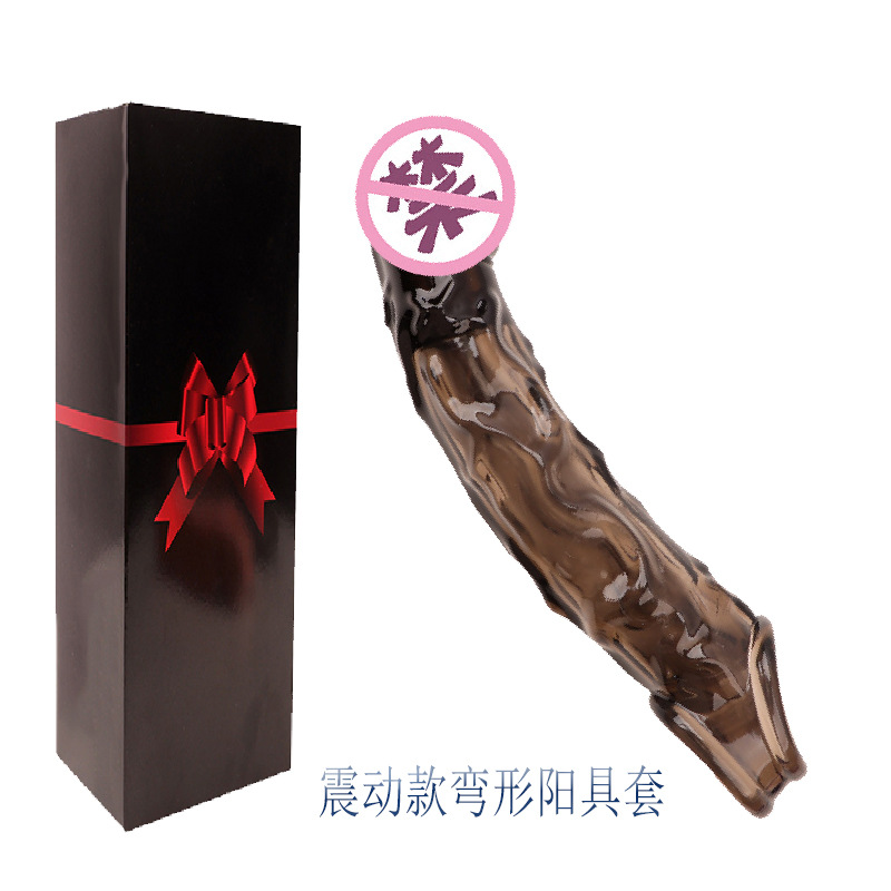 10-Frequency Vibrating Wolf-Tooth Penis Sleeve, Textured Silicone Extender for Couples - Image 4