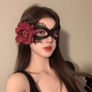 Gothic Half-Face Masquerade Eye Mask with Black Snake Medusa Design