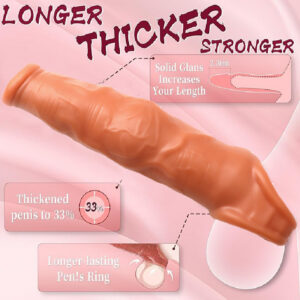 Wolf-Tooth Textured Extension Condom Sleeve, Soft TPE, Delay Design