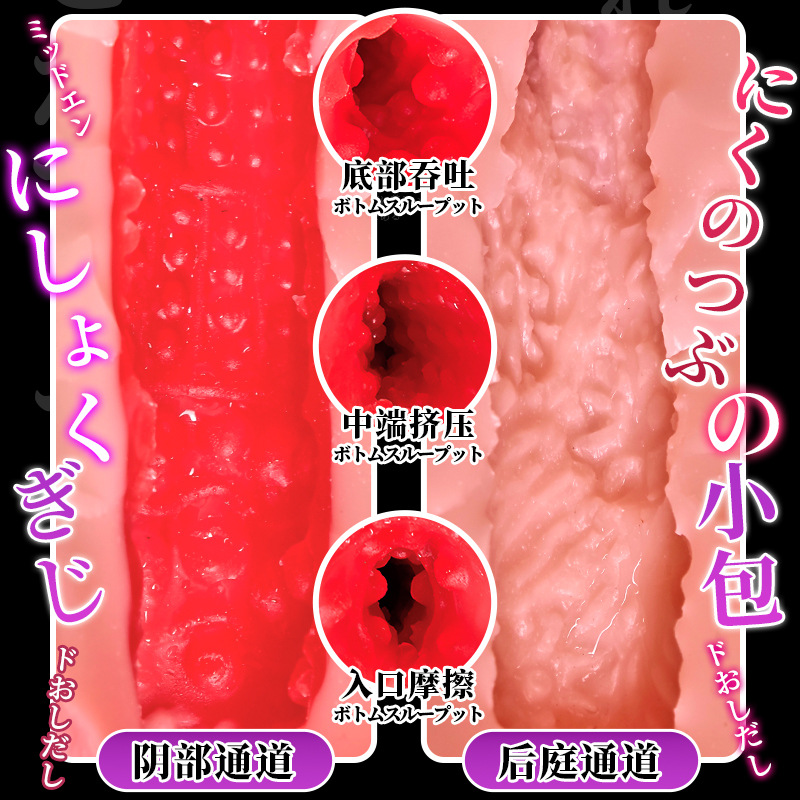 Jiuai Men's Manual Masturbation Device with Dual Channel TPE Mold - Image 2