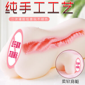 Male Masturbation Cup with Realistic Vaginal and Buttocks Mold, TPE, Manual Use