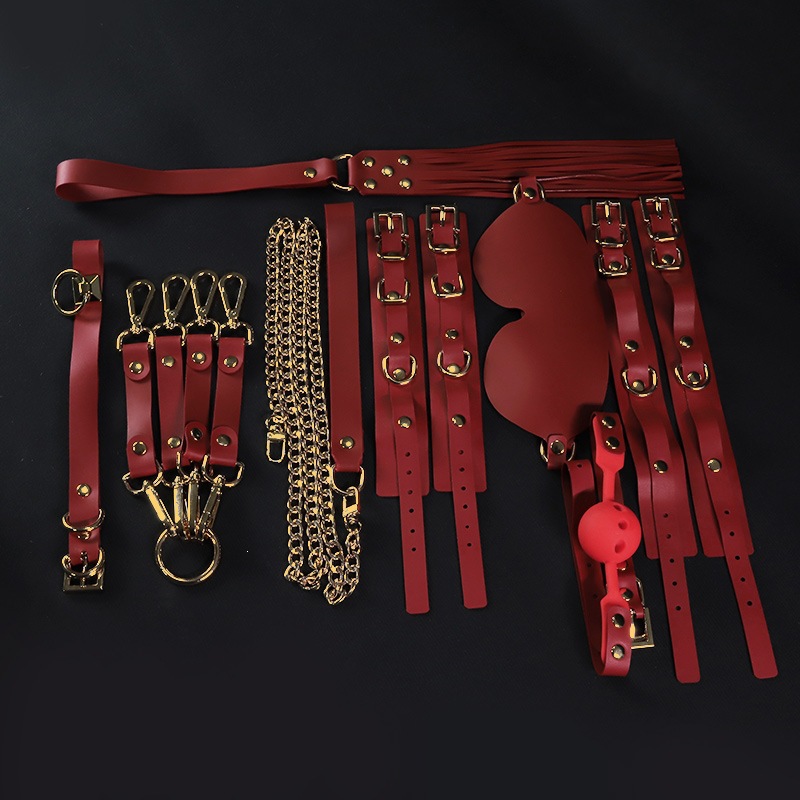 Jiuai SM Bondage Restraint Set, 8-Piece Silicone Kit with Gag, Nipple Clamps and Anal Plug - Image 4