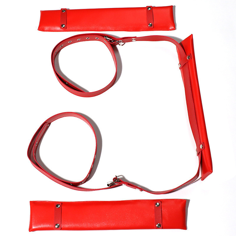 Split Leg Bondage Belt with Handcuffs and Nipple Clamps for Couples - Image 5
