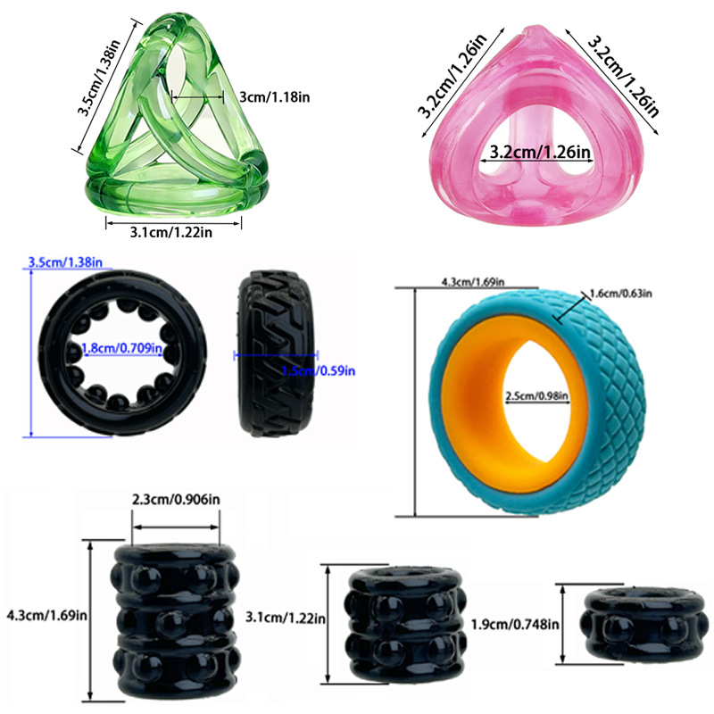 Triple-Ring Delay Cock Ring for Couples, TPE Scrotal Restraint Ring, Removable Dual-Color Design - Image 2