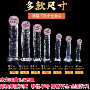Transparent Crystal Dildo 18 cm with Suction Cup for Vaginal and Anal Play