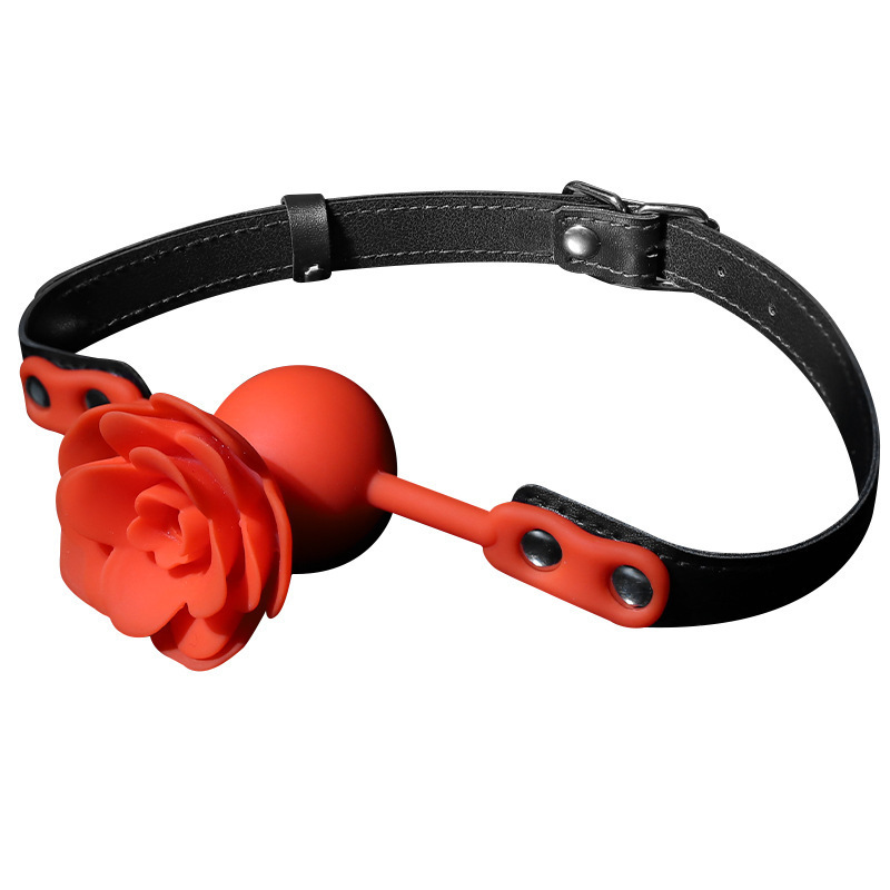 Jiuai SM Mouth Ball Gag with Three-Hole Design, Leather and Metal Bondage Accessory for Couples - Image 5