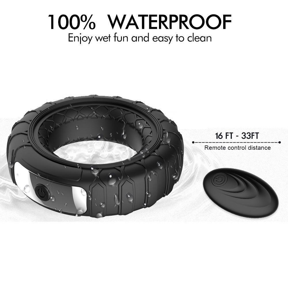 Remote-Controlled Vibrating Locking Ring Silicone Rechargeable Delay Ring for Men - Image 4