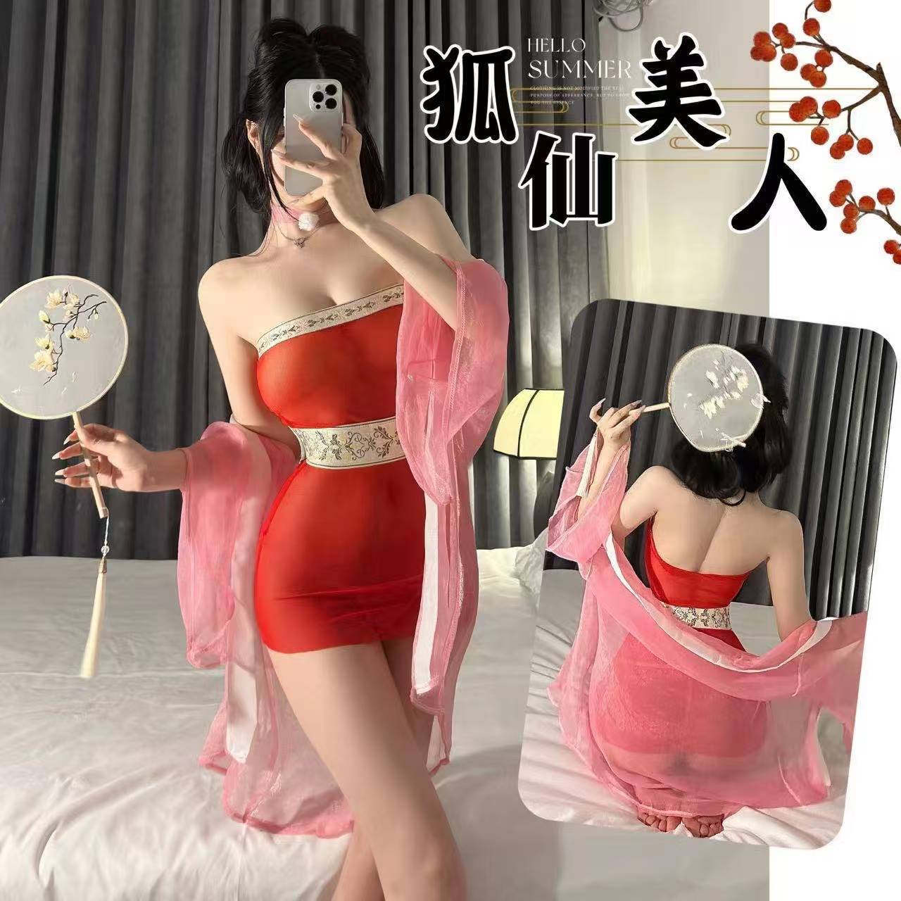 Nurse Maid Roleplay Costume Dress with Cape, Polyester Sling Uniform - Image 2