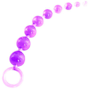 Nine Star Bead Silicone Anal Plug with Tail, Adult Anal Beads Toy