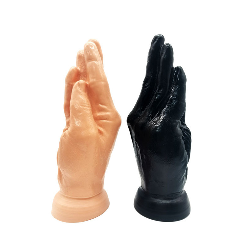 Palm Anal Plug Dildo, Black PVC Long Shaft, Unisex Adult Toy - Image 4