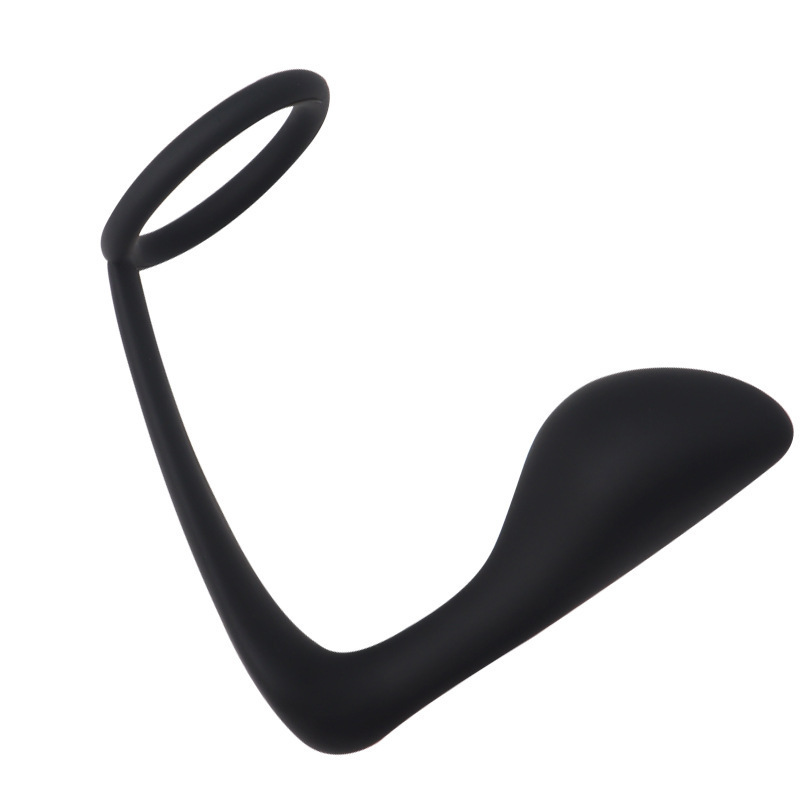 Silicone Locking Ring with Prostate Massager, Manual Control, Black - Image 5