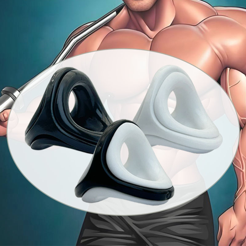 Triple-Ring Delay Cock Ring for Couples, TPE Scrotal Restraint Ring, Removable Dual-Color Design - Image 3