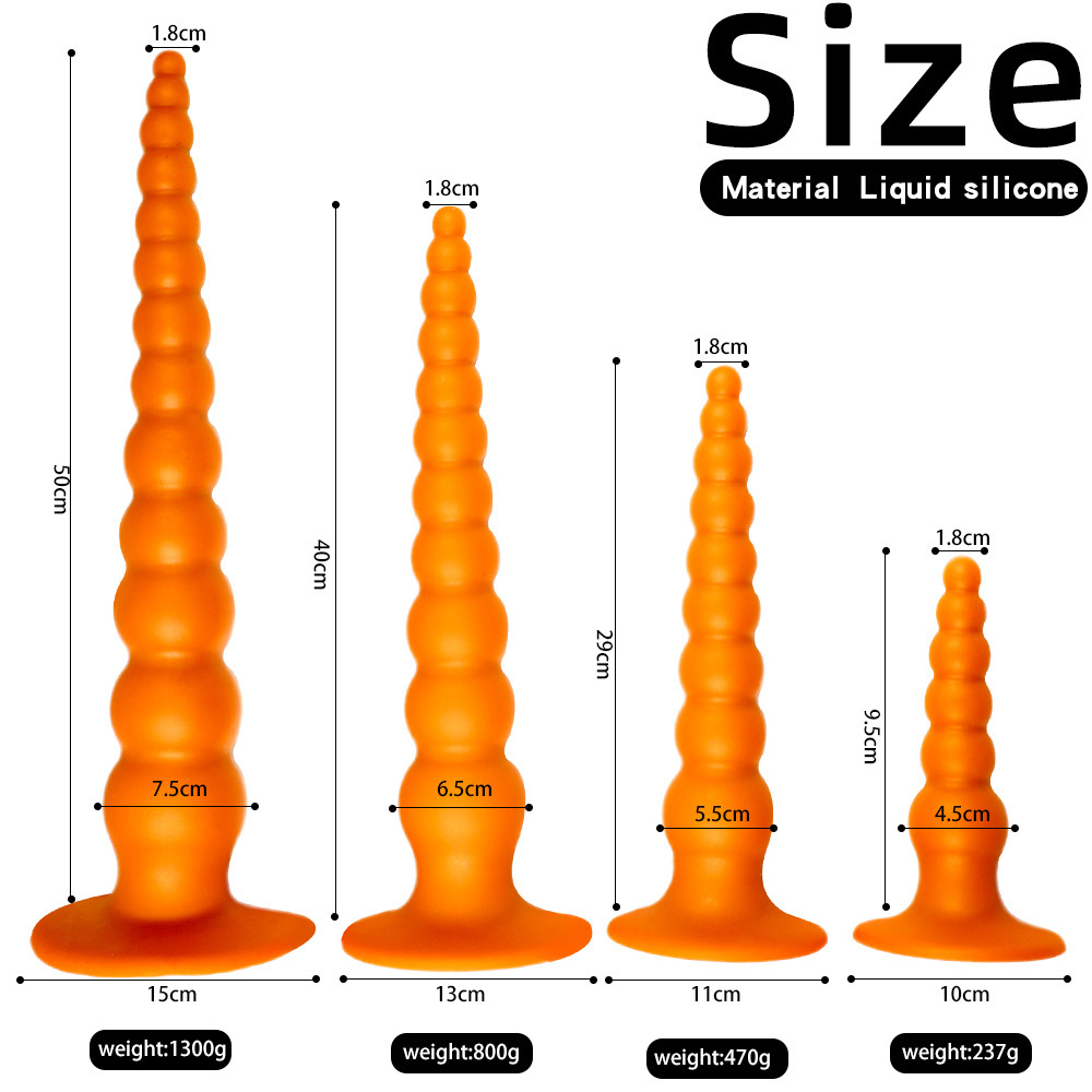 Silicone Anal Plug in Flesh Tone, Liquid Silicone, Adult Anal Beads - Image 2