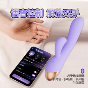 Dual-Head Vibrator with AI Multi-Mode Settings, Food-Grade Silicone, Purple
