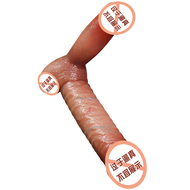 Double-Headed Silicone Dildo, Brown, Dual-Ended Adult Toy - Image 4
