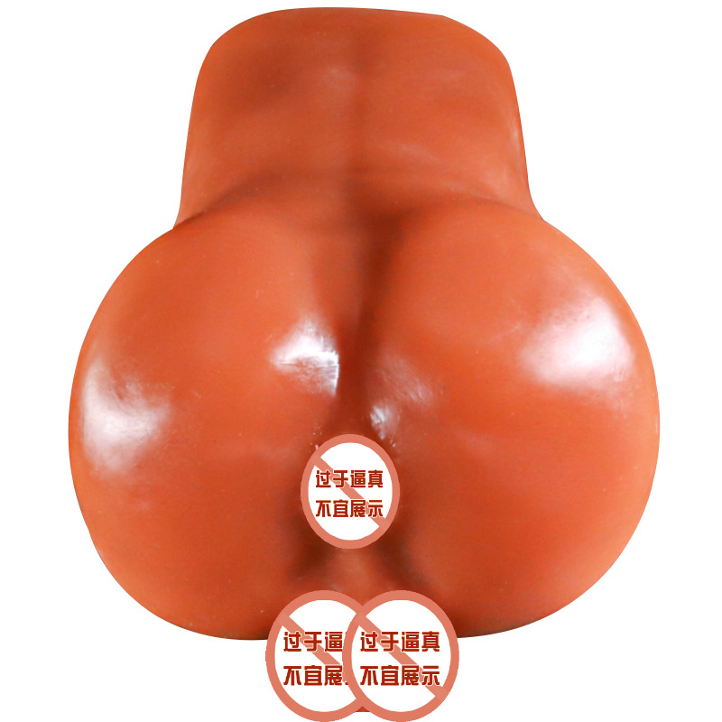 Half-Body TPE Male Masturbator Manual Inverted Mold Device Brown - Image 3