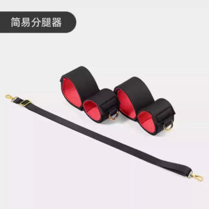 Metal Leg-Spreading Restraint Strap Set with Black Tape, Adult Role-Play Bondage Gear