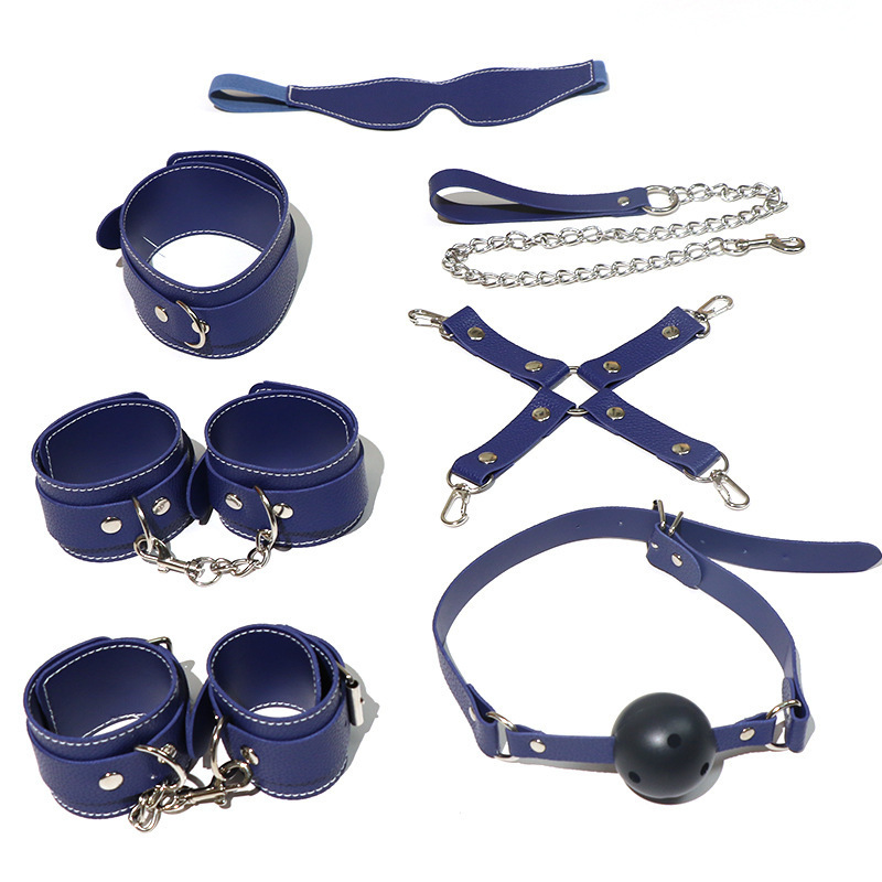 7-Piece Leather Bondage Restraint Set for Couples - Image 2