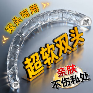 Double-Headed TPE Dildo 55cm Transparent Crystal Dual-Ended Design